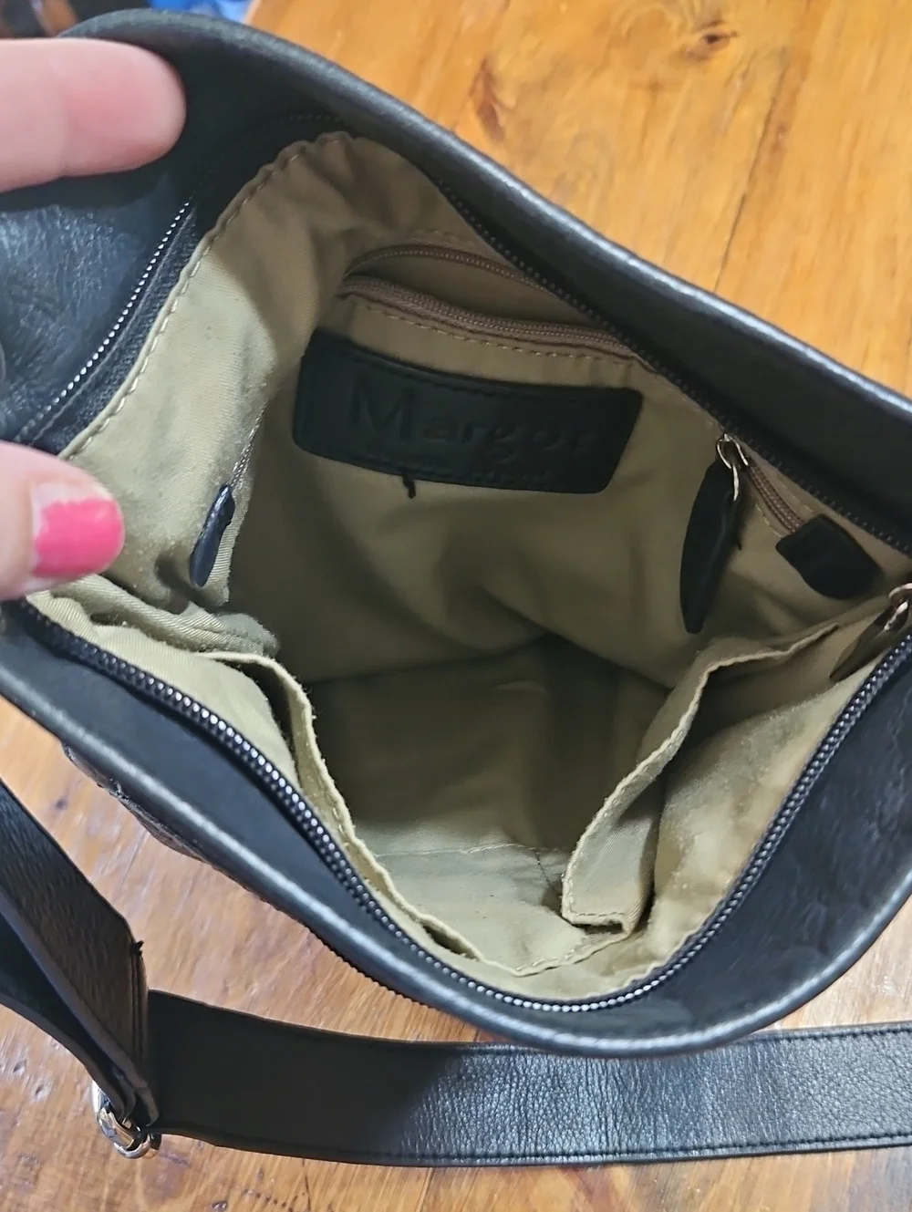 Black Leather Crossbody Bag for Men
